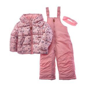Rothschild Girls  Mini Floral Snowsuit & Headband Set